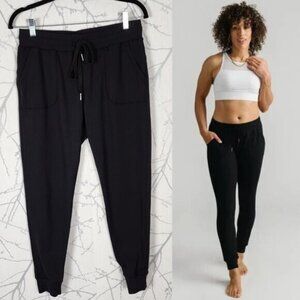 ZYIA Black Stretch Knit High Rise Unwind Joggers